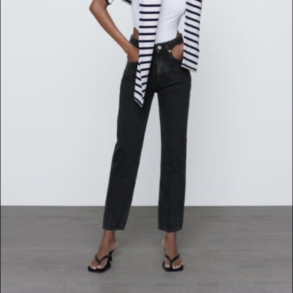 NWOT Black Zara mom jeans
